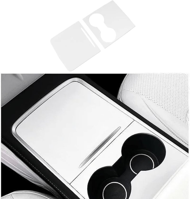 frani Center Console Wrap (White Edition) Designed for Tesla Model 3/Y 2021-2025,Tesla Center Console cover for Model 3/Y(Not for Model 3 Highland 2024-2025) - Image 1